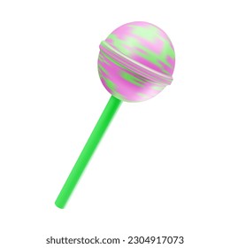 colored lollipop on a white background. 3d vector.