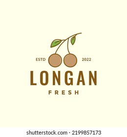 colored longan fruit minimal logo