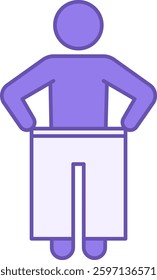 Colored Lose Weight Icon. Vector Illustration. Man Wearing Large Size Pants, Slim Figure. Fitness, Healthy Eating. Healthy Lifestyle. Weight Loss Concept