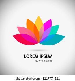 Colored lotus logo. Vector