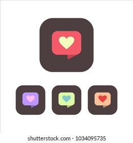 Colored Love Message Icon