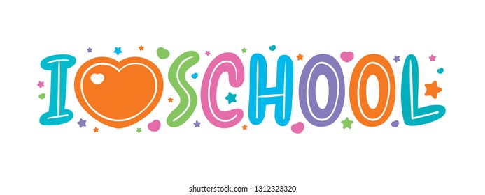 colored i love you school illustration