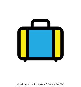 Colored luggage line vector single icon
