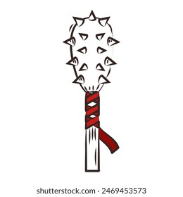 Icono de arma medieval de macizo de color Ilustración vectorial