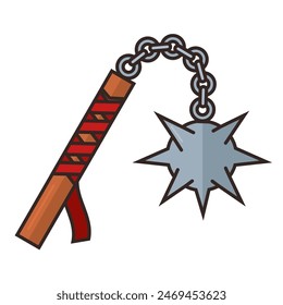 Farbige Mace mittelalterliche Waffensymbol Vektorillustration