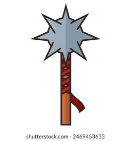 Icono de arma medieval de macizo de color Ilustración vectorial
