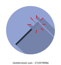 icono de la varita mágica coloreada y larga sombra. Simple vector de color de iconos web para ui y ux, sitio web o aplicación móvil