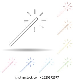 Colored magic wand in multi color style icon. Simple thin line, outline vector of web icons for ui and ux, website or mobile application