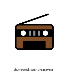 Colored magnetaphone icon. Radio icon. News concept. Can be used for advertising purposes. Vector EPS 10.