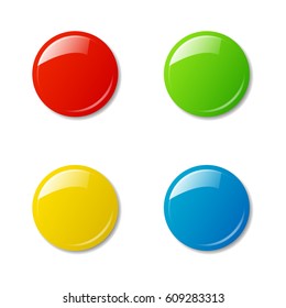 Colored magnets isolated on white background. Vector illustration.