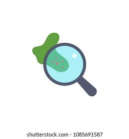 colored magnifier and microbes icon. Element of science and laboratory for mobile concept and web apps. Detailed magnifier and microbes icon can be used for web and mobile on white background