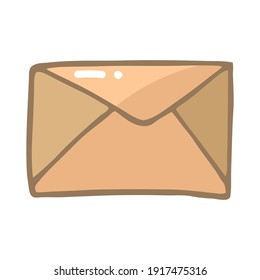 Farbige Briefumschlag. Post und Post. Vorlage für Grußkarte, Banner, Poster, Druck, Webseitendesign. Handgezeichnete Vektorgrafik.