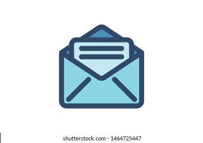 Colored mail icon. android app icons filled line, Symbol, logo illustration. Pixel perfect. modern design, vector