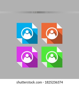 Símbolos de iconos de botón de hombre de color con fondo de color