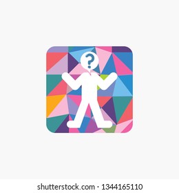 Colored man icon. Man icon vector. Colors logo. Gallery logo