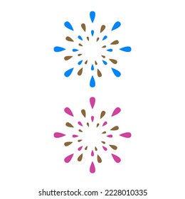 Colored Mandala Art in 2 Colors isolated on White