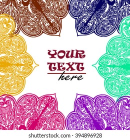 Colored mandala with a floral pattern in bright colors. Intricate lace pattern. Vector eps8