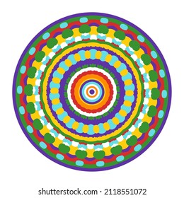 Colored Mandala - Hand Drawn Vector Art