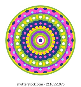 Colored Mandala - Hand Drawn Vector Art