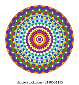 Colored Mandala - Hand Drawn Vector Art