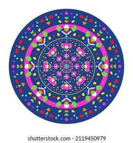 Farbiges Mandala - handgezeichnete Vektorkunst