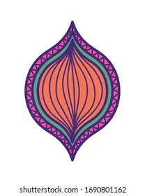 diseño de plumas de manala coloreadas de decoración bóctona india meditación retro vintage henna textura árabe étnica y tema tribal Ilustración vectorial