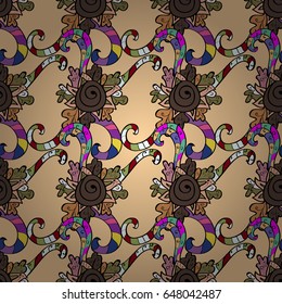 Colored mandala on background. Rich ethnic striped seamless pattern geometric design. Mandala style. Vector illustration.