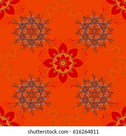 Colored Mandala on a baqckground. Round ornament with intertwined branches, flowers and curls. Vector circular abstract mandalas pattern. Arabesque.