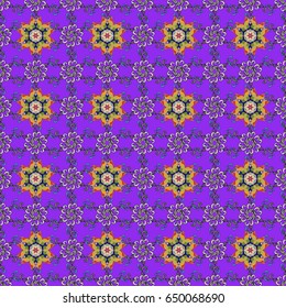 Colored mandala on colorfil background. Rich ethnic striped seamless pattern geometric design. Mandala style. Vector illustration.