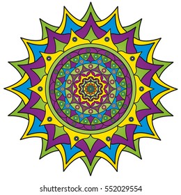 Colored mandala on a white background