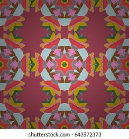 Colored mandala on white background. Rich ethnic striped seamless pattern geometric design. Mandala style. Vector illustration.