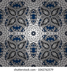 Colored mandala on white, black and gray colors. Vector illustration. Rich ethnic striped seamless pattern geometric design. Mandala style.