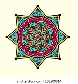 Colored mandala ornament