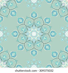 Colored mandala pattern with beautiful ornament. Can be used for textiles, book design, pattern fills, web page background, surface textures, scrapbooking. Vector illustration eps 10.