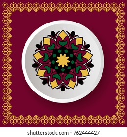 colored mandala, pattern for meditation, relaxation, for tattoo, banner,