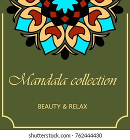 colored mandala, pattern for meditation, relaxation, for tattoo, banner,