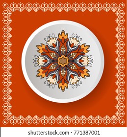 colored mandala, pattern for meditation, relaxation, for tattoo, banner,