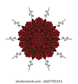 Colored mandala. Print, element for composition, design.
