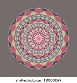 Colored mandala for print and web use.