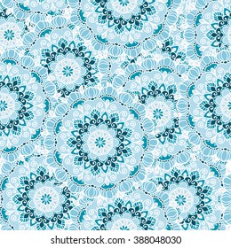 Colored mandala seamless pattern. Vector illustration. Pastel colors. Ideal for wrapping paper
