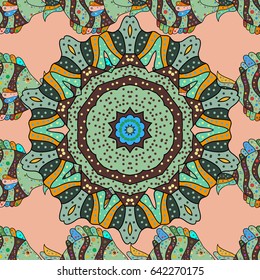 Colored mandala. Vector pattern. Abstract luxury ornate bright texture. Brilliant ornament background for designs. Decoration cover invitation for holiday.