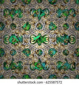 Colored mandalas element. Vector illustration. Background.
