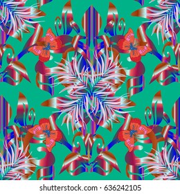 Colored mandalas element. Vector illustration. Brown background.