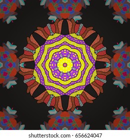 Colored mandalas element. Vector illustration.