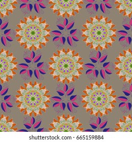 Colored mandalas element. Vector illustration. Background.