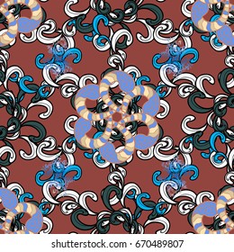 Colored mandalas element. Vector illustration. Background.