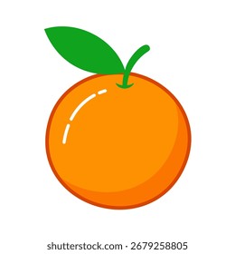 Farbige Mandarine. Mandarin-Symbol einzeln auf weißem Hintergrund. Vektorgrafik.