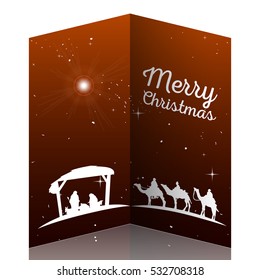 Colored manger for christmas celebrations, Vector illustration