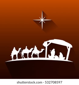 Colored manger for christmas celebrations, Vector illustration