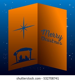 Colored manger for christmas celebrations, Vector illustration